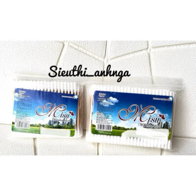 Tăm Bông Y Tế Cán Gỗ MiSu Túi 100 cây/200 cây