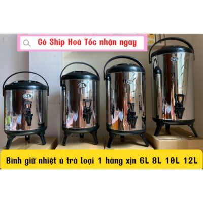 Bình giữ nhiệt ủ trà inox loại 6L,8L,10L,12L, binh có vòi giữ nhiệt nóng lạnh, đựng nước chuyên dụng pha trà