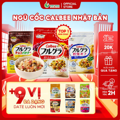 【PHIÊN BẢN MỚI + 13 VỊ】Ngũ cốc Calbee Nhật Bản Ăn Kiêng Giảm Cân - Granola Dinh Dưỡng Mix Trái Cây Hạt Ăn Sáng