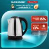 Ấm siêu tốc Inox 1.8L SUNHOUSE Happy Time HTD1021 - Hàng chính hãng - Bảo hành 12 tháng