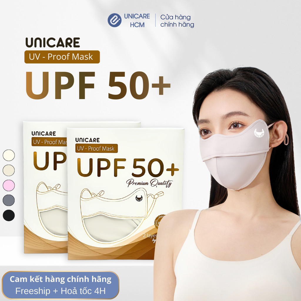 UNICARE Khẩu Trang Vải Chống Tia UV Proof Mask, UPF 50+ Ngăn UV, Tái Sử Dụng Nhiều Lần, Chính Hãng UNICARE Khẩu Trang Vải Chống Tia UV Proof Mask, UPF 50+ Ngăn UV, Tái Sử Dụng Nhiều Lần, Chính Hãng