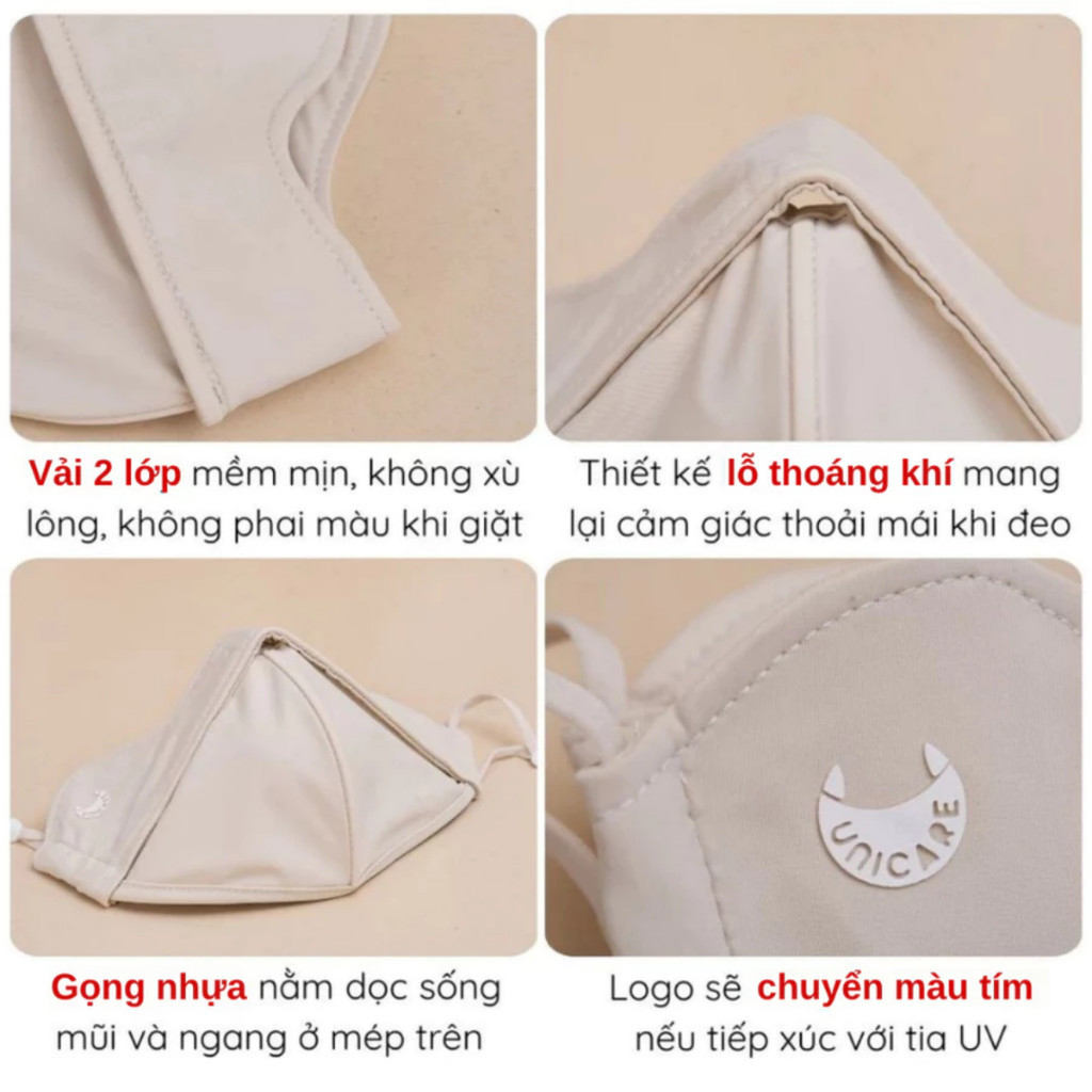 UNICARE Khẩu Trang Vải Chống Tia UV Proof Mask, UPF 50+ Ngăn UV, Tái Sử Dụng Nhiều Lần, Chính Hãng UNICARE Khẩu Trang Vải Chống Tia UV Proof Mask, UPF 50+ Ngăn UV, Tái Sử Dụng Nhiều Lần, Chính Hãng