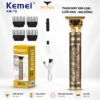 Tông đơ cắt tóc, kẻ viền tại nhà KEMEI KM-T9 thân kim loại, lưỡi cắt kim loại, pin sử dụng 120 phút