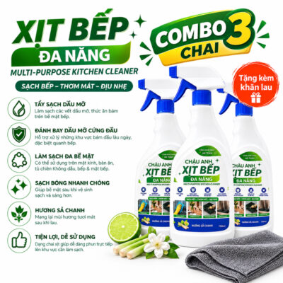 Nước Xịt Bếp Châu Anh 500ml – Tẩy Dầu Mỡ, Vệ Sinh Bếp & Lò Chiên