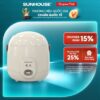Nồi cơm điện 0.4L Sunhouse SHD8206W - Náu cơm, hâm nóng 2in1 - Phù hợp cho 1-2 người - Chống dính an toàn