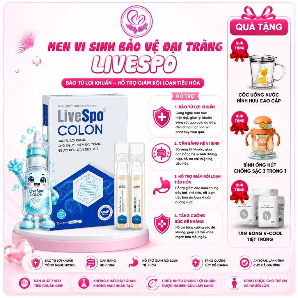 LiveSpo Colon chính hãng - bổ sung men hỗ trợ viêm đại tràng, tiêu chảy, táo bón cân bằng hệ vi sinh LiveSpo Colon chính hãng - bổ sung men hỗ trợ viêm đại tràng, tiêu chảy, táo bón cân bằng hệ vi sinh