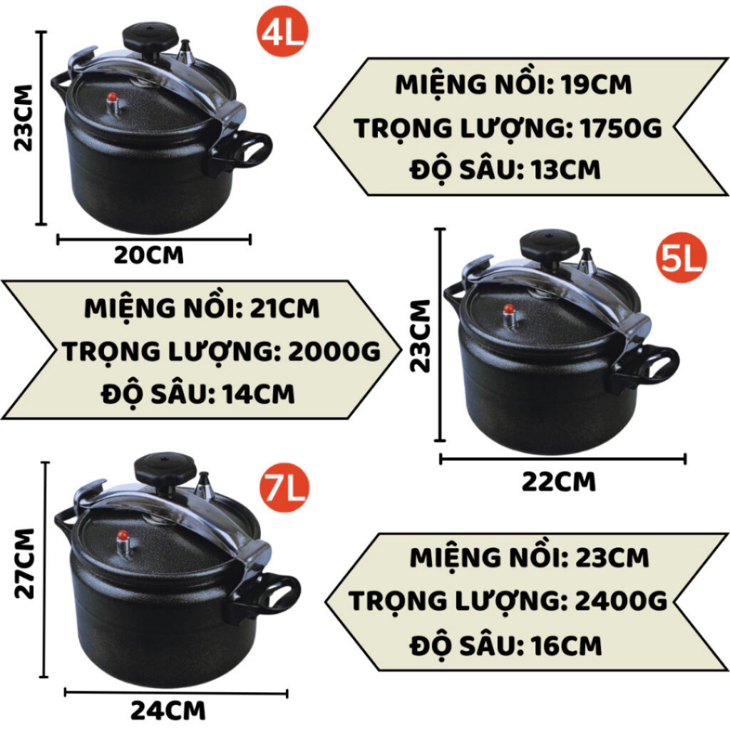Nồi áp suất đun Bếp từ, Bếp gas NK Media - Fujika 4L 5L-7L Bảo Hành 12 Tháng - TUIDO SHOP Nồi áp suất đun Bếp từ, Bếp gas NK Media - Fujika 4L 5L-7L Bảo Hành 12 Tháng - TUIDO SHOP