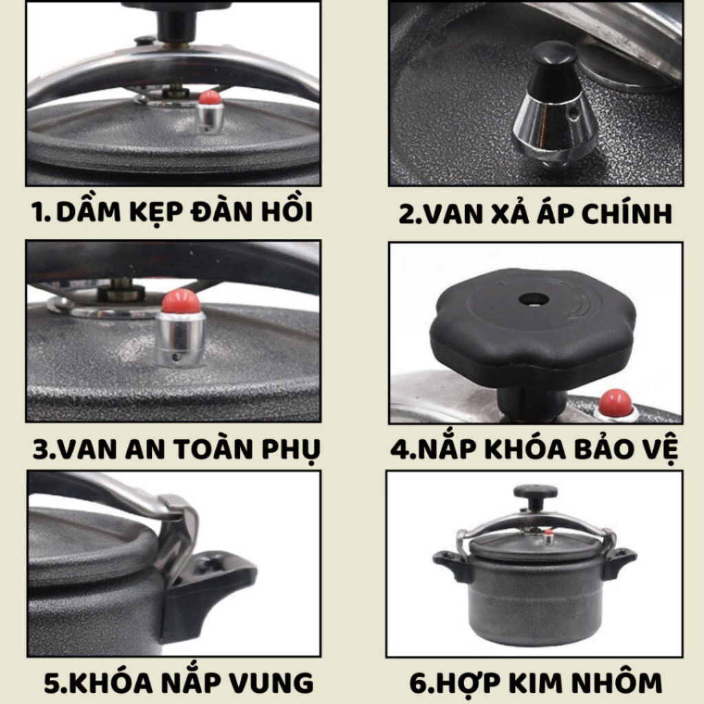 Nồi áp suất đun Bếp từ, Bếp gas NK Media - Fujika 4L 5L-7L Bảo Hành 12 Tháng - TUIDO SHOP Nồi áp suất đun Bếp từ, Bếp gas NK Media - Fujika 4L 5L-7L Bảo Hành 12 Tháng - TUIDO SHOP