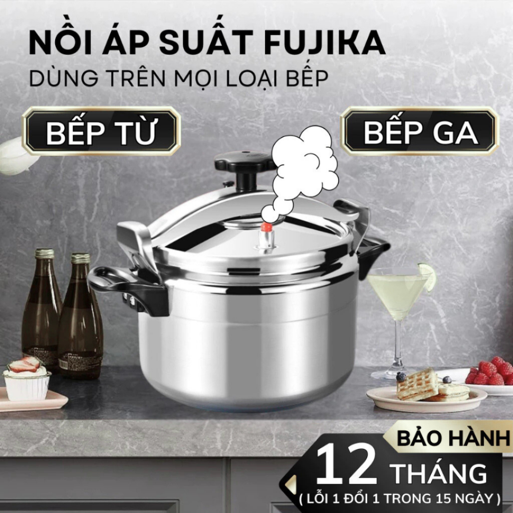 Nồi áp suất đun Bếp từ, Bếp gas NK Media - Fujika 4L 5L-7L Bảo Hành 12 Tháng - TUIDO SHOP Nồi áp suất đun Bếp từ, Bếp gas NK Media - Fujika 4L 5L-7L Bảo Hành 12 Tháng - TUIDO SHOP