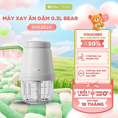 Máy Xay Ăn Dặm Cho Bé Bear CH-5H02D24 Dung Tích 0.3L Cầm Tay Máy Xay Tỏi Ớt Đa Năng