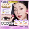 Kính áp tròng Kilala lens 1 ngày màu xám DIA 14.2-14.5mm Honey Choco/Amber Rose​/OatMilk Grey  và màu xám lens cận có độ (0-4) 2 chiếc