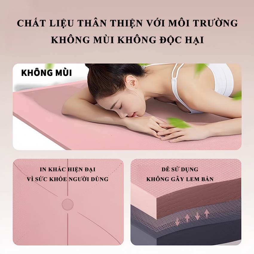 Thảm Yoga PINMU miếng lót Tập gym Gấp Gọn Định Tuyến 5CM Chất Liệu TPE 1 Lớp Chống Trượt Đàn Hồi Tốt Thảm Yoga PINMU miếng lót Tập gym Gấp Gọn Định Tuyến 5CM Chất Liệu TPE 1 Lớp Chống Trượt Đàn Hồi Tốt