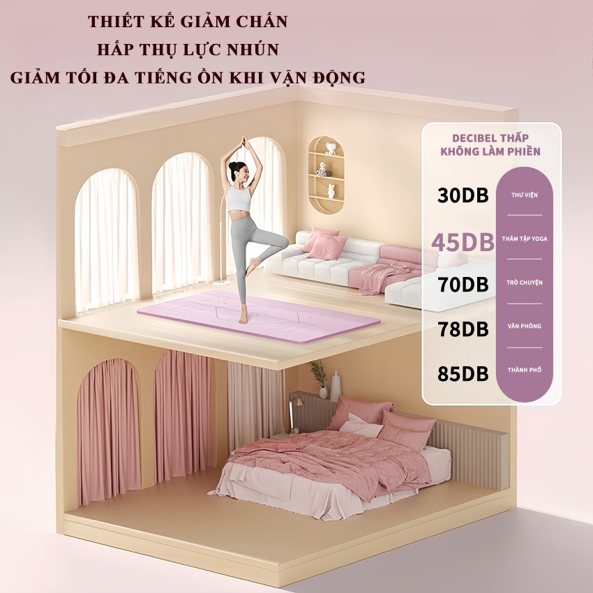 Thảm Yoga PINMU miếng lót Tập gym Gấp Gọn Định Tuyến 5CM Chất Liệu TPE 1 Lớp Chống Trượt Đàn Hồi Tốt Thảm Yoga PINMU miếng lót Tập gym Gấp Gọn Định Tuyến 5CM Chất Liệu TPE 1 Lớp Chống Trượt Đàn Hồi Tốt
