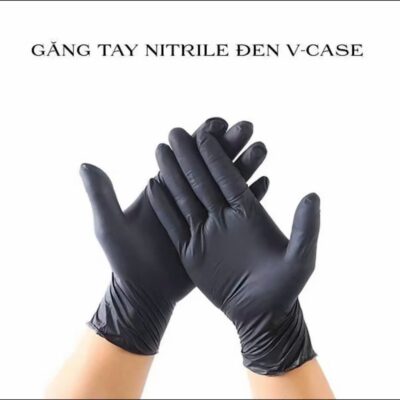 (Hộp 100c) Găng Tay Y Tế NITRILE Đen Xanh Trắng Hàng loại 1 không bột