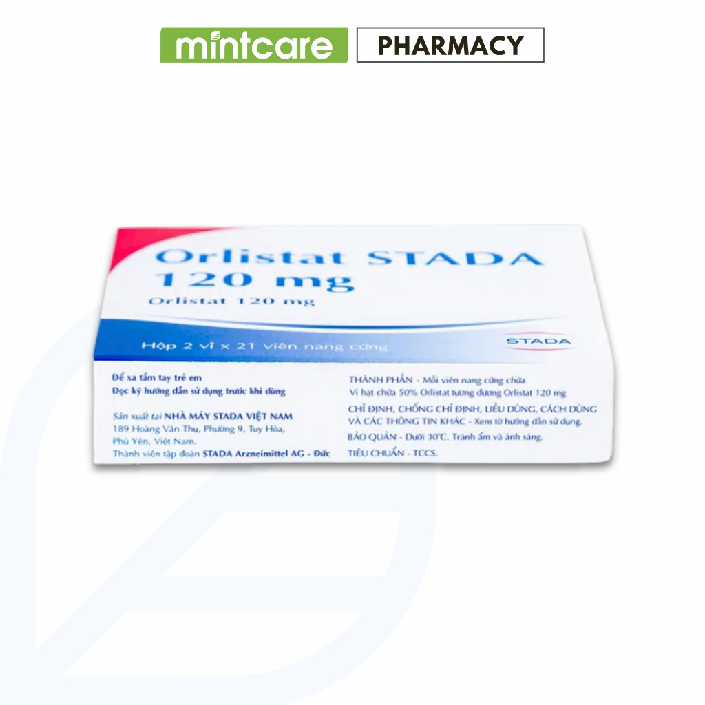 Viên Uống Orlistat STADA 120mg Hộp 42 Viên Hỗ Trợ Kiểm Soát Cân Nặng Hiệu Quả Viên Uống Orlistat STADA 120mg Hộp 42 Viên Hỗ Trợ Kiểm Soát Cân Nặng Hiệu Quả