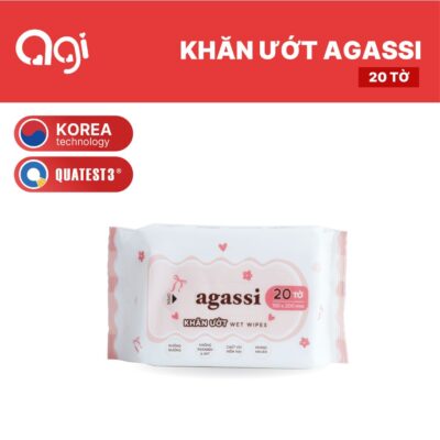 Khăn ướt Agassi 20 tờ nhỏ gọn, tiện dụng