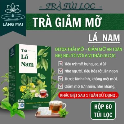 Trà Giảm Mỡ  - Làng Mai - Trà Lá Nam Detox thải mỡ bụng, đùi giúp nhẹ người, điều chỉnh cân nặng. Hộp 60 gói