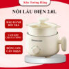 Nồi Lẩu Điện 2.0L Đa Năng Nấu, Xào Luộc Các Món Tặng Vỉ Hấp, Nồi Lẩu 2 Tầng Tiện Lợi - Tay Cụp Dk