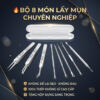 🔥HỘP 8 MÓN] Bộ Lấy Mụn, Que Lấy Mụn Đầu Đen Chuyên Nghiệp Không Sẹo, Thép Không Gỉ Tặng Hộp Đựng - Hàng Nhập Khẩu
