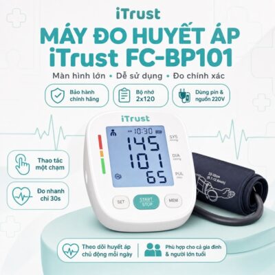 [Chính hãng] Máy đo huyết áp bắp tay iTrust BP101 Chính Hãng,màn hình LCD,tấm nền sáng,Bảo hành Chính Hãng
