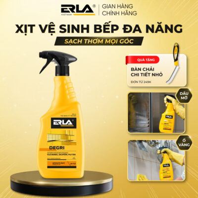 Xịt Vệ Sinh Bếp Đa Năng AN TOÀN từ Chanh vàng nhập khẩu - Erla Degri (750ml)