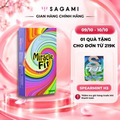 Bao cao su Sagami Miracle Size 51mm Thiết kế 3D Ôm khít