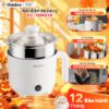 Nồi điện đa năng Gaabor EC-18M01A lẩu điện 1.6L chống dính 600W ăn mì nấu lẩu kèm xửng hấp inox