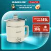 Nồi điện mini đa năng Sunhouse 1,6L (SHD4516) - 2L (SHD4517) - Đa năng 4in1 - Lòng nồi inox 304 - Tích hợp tay cầm