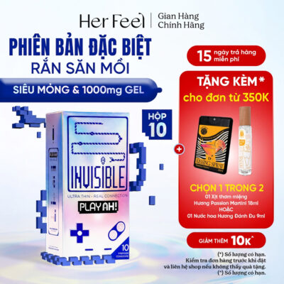 Bao Cao Su PlayAh! Siêu Mỏng Nhiều Gel Snake Invisible - Hộp 3/10