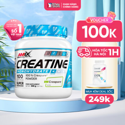 Bột Tăng Sức Mạnh Cơ Bắp Amix Creatine Monohydrate Creapure 300g Chính Hãng