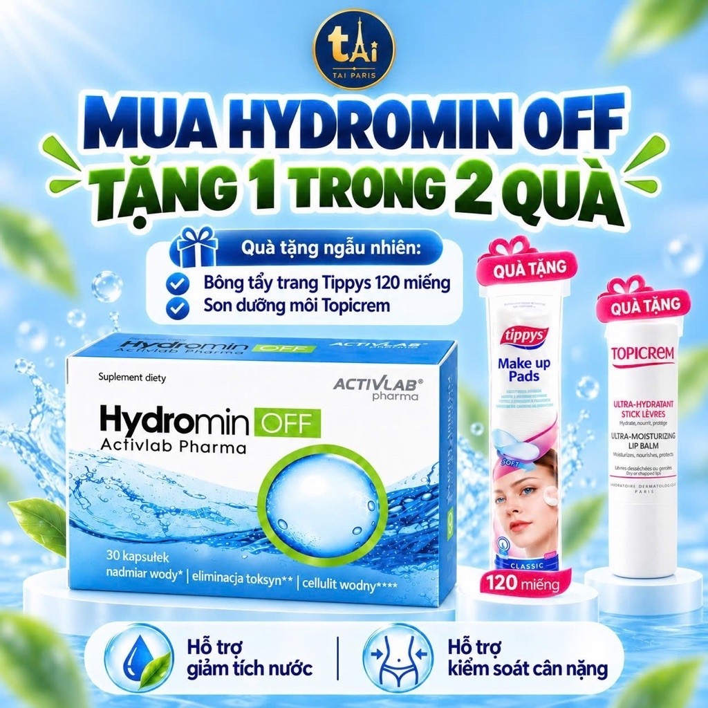 Viên Uống Giảm Cân Tích Nước, Phù Nề Hydromin OFF Activlab Pharma – Hộp 30 Viên (date 4/27) Viên Uống Giảm Cân Tích Nước, Phù Nề Hydromin OFF Activlab Pharma – Hộp 30 Viên (date 4/27)