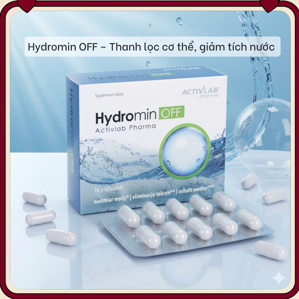 Viên Uống Giảm Cân Tích Nước, Phù Nề Hydromin OFF Activlab Pharma – Hộp 30 Viên (date 4/27) Viên Uống Giảm Cân Tích Nước, Phù Nề Hydromin OFF Activlab Pharma – Hộp 30 Viên (date 4/27)