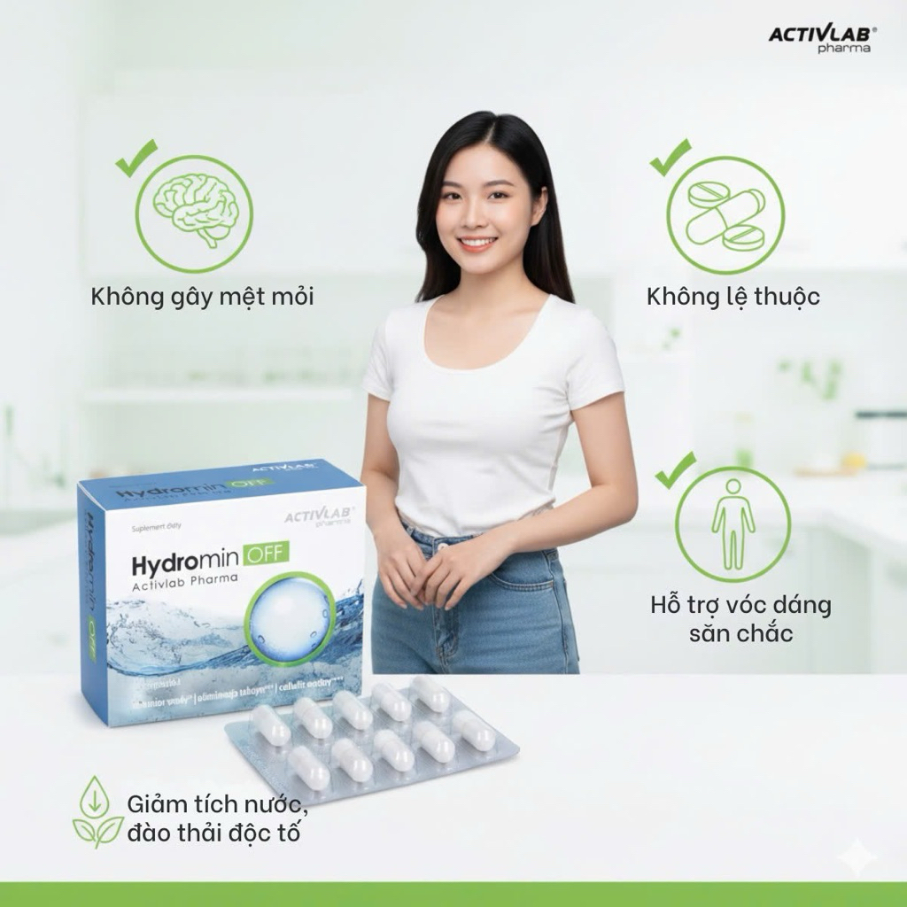 Viên Uống Giảm Cân Tích Nước, Phù Nề Hydromin OFF Activlab Pharma – Hộp 30 Viên (date 4/27) Viên Uống Giảm Cân Tích Nước, Phù Nề Hydromin OFF Activlab Pharma – Hộp 30 Viên (date 4/27)