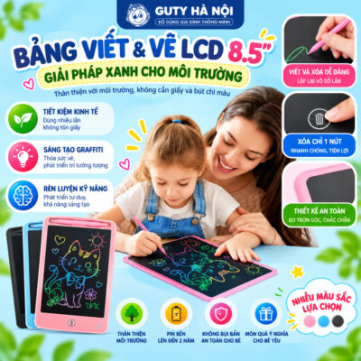 Bảng Viết LCD 15 Inch Cho Bé, Bảng Điện Tử Xóa Nhiều Lần, Bảng Vẽ Cảm Ứng Cho Trẻ Em, Bảng Tập Viết Vẽ Graffiti Tiết Ki