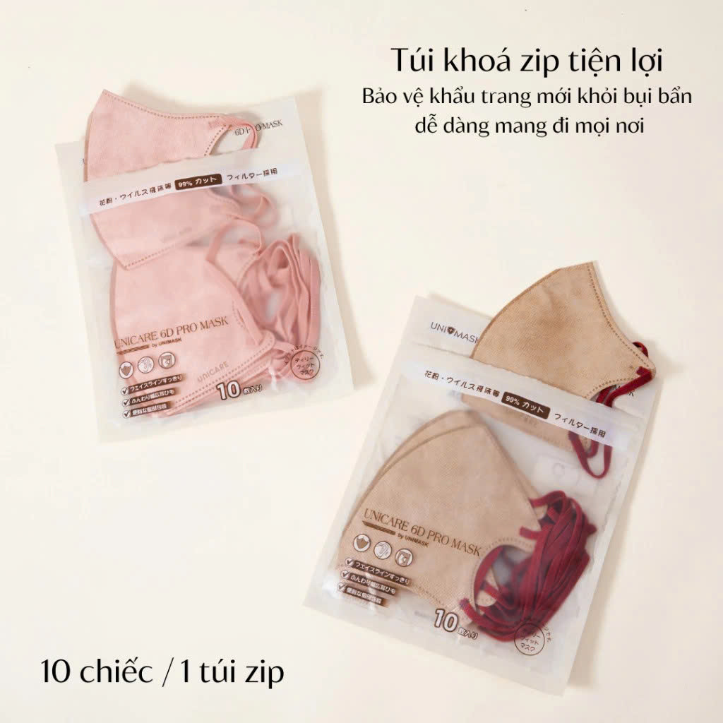 UNICARE Khẩu trang 6D Thùng 200 Chiếc Chính Hãng Kháng Khuẩn 3 Lớp, 6 Màu Thời Trang, Chống Bụi Mịn PM2.5 UNICARE Khẩu trang 6D Thùng 200 Chiếc Chính Hãng Kháng Khuẩn 3 Lớp, 6 Màu Thời Trang, Chống Bụi Mịn PM2.5