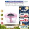 Dụng cụ băm rau củ quả LocknLock, xay hành tỏi ớt cầm tay mini không cần điện tiện lợi CKS308PIK -  HAPOS LSA