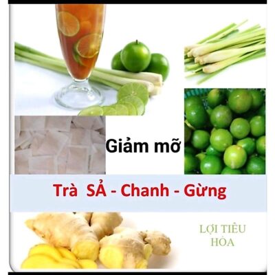 Trà GIẢM CÂN Sả chanh gừng, giảm mỡ bụng - 50 túi lọc