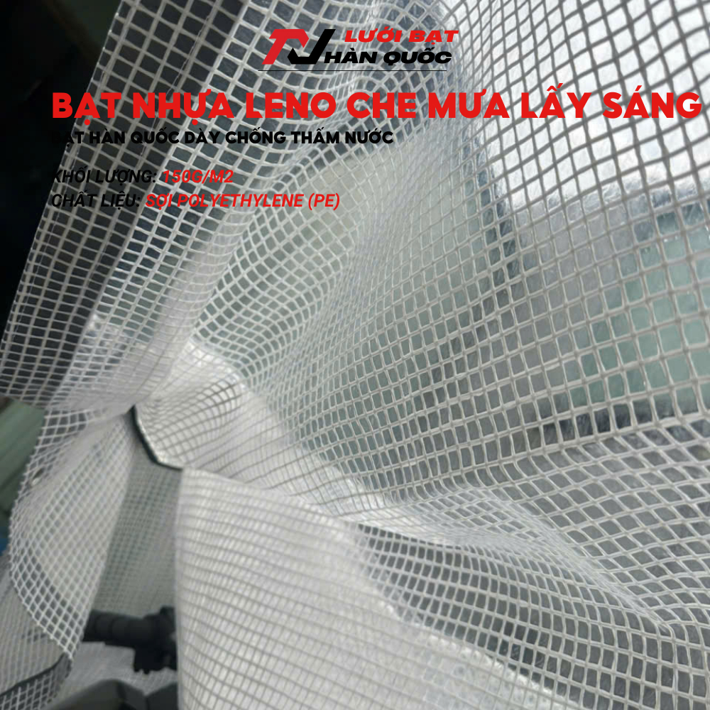Bạt Nhựa Leno Hàn Quốc, Che Mưa Lấy Sáng 100% Siêu Bền Được May Viền Đóng Khoen Cẩn Thận Bạt Nhựa Leno Hàn Quốc, Che Mưa Lấy Sáng 100% Siêu Bền Được May Viền Đóng Khoen Cẩn Thận