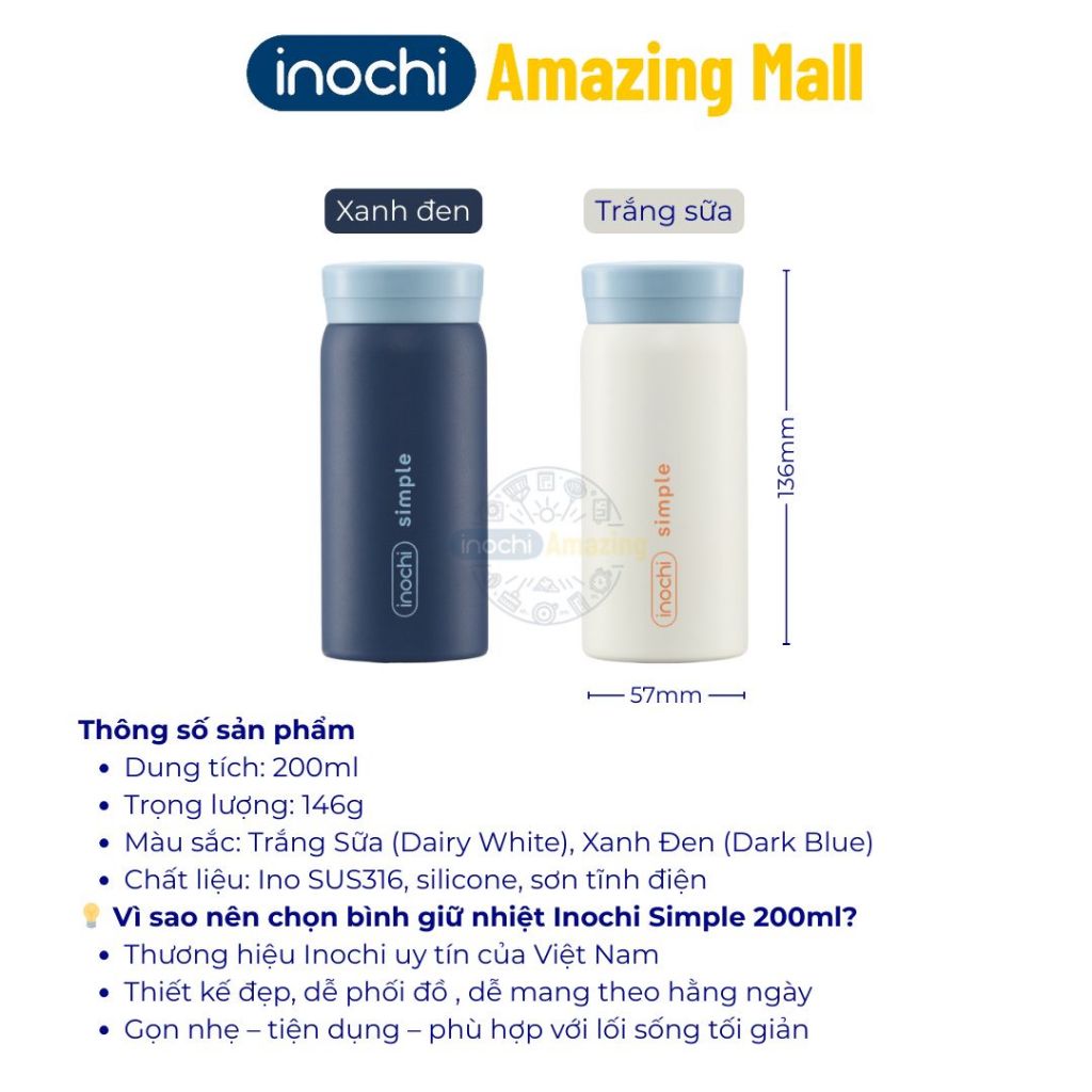 Bình Giữ Nhiệt Mini Inochi Fuji Cylin 200ml Nhỏ Gọn, Đẹp Tinh Tế, Mang Đi Mọi Nơi Amazing Mall Bình Giữ Nhiệt Mini Inochi Fuji Cylin 200ml Nhỏ Gọn, Đẹp Tinh Tế, Mang Đi Mọi Nơi Amazing Mall