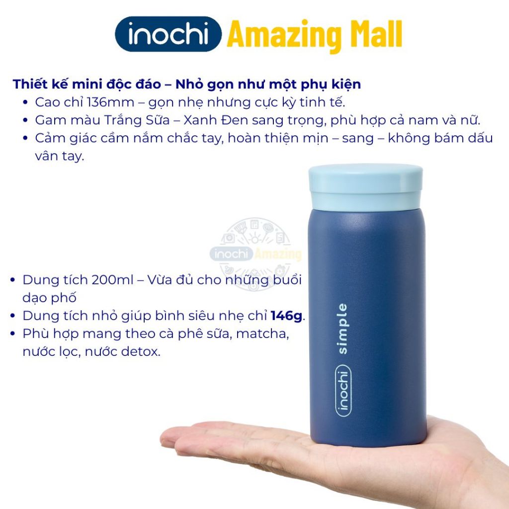 Bình Giữ Nhiệt Mini Inochi Fuji Cylin 200ml Nhỏ Gọn, Đẹp Tinh Tế, Mang Đi Mọi Nơi Amazing Mall Bình Giữ Nhiệt Mini Inochi Fuji Cylin 200ml Nhỏ Gọn, Đẹp Tinh Tế, Mang Đi Mọi Nơi Amazing Mall