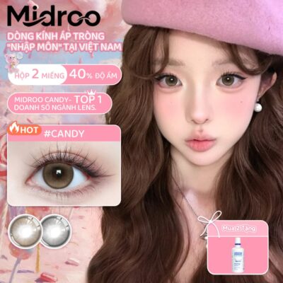 Midroo 6 tháng Lens Cận Mắt Candy 0-6 Độ Lens Giãn Tròng to 14.2mm Kính áp tròng hiệu ứng bắt sáng