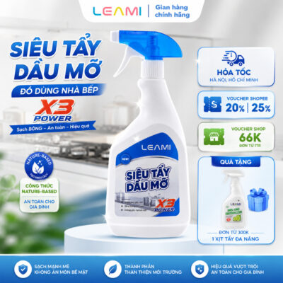 Nước Tẩy Dầu Mỡ Leami 450ml Đánh Bật Dầu Mỡ Trên Mọi Bề Mặt Không Gây Ăn Mòn, Không Hoá Chất Độc Hại