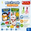 Bộ Cắt Giấy Thủ Công Cho Bé 2+ 124 Trang Tặng 2 Kéo An Toàn Đồ Chơi Giáo Dục Sáng Tạo