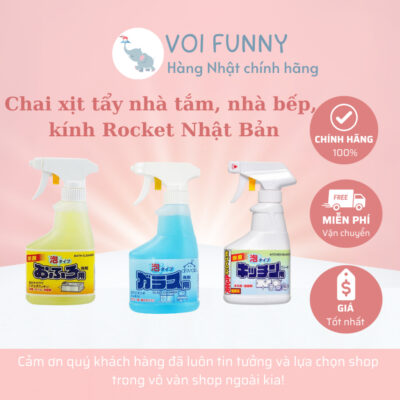 [CHÍNH HÃNG] - Chai xịt tẩy Rocket nhà tắm đa năng, nhà bếp, cửa kính tẩy vết ố, nấm mốc nội địa Nhật