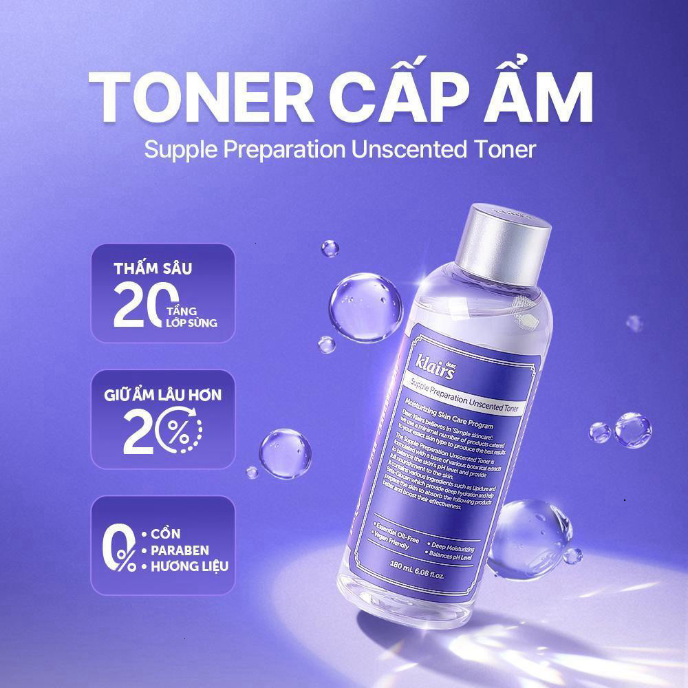 Nước Hoa Hồng Dear Klairs Supple Preparation Unscented Toner Cấp Ẩm Làm Dịu Da 300ml Nước Hoa Hồng Dear Klairs Supple Preparation Unscented Toner Cấp Ẩm Làm Dịu Da 300ml