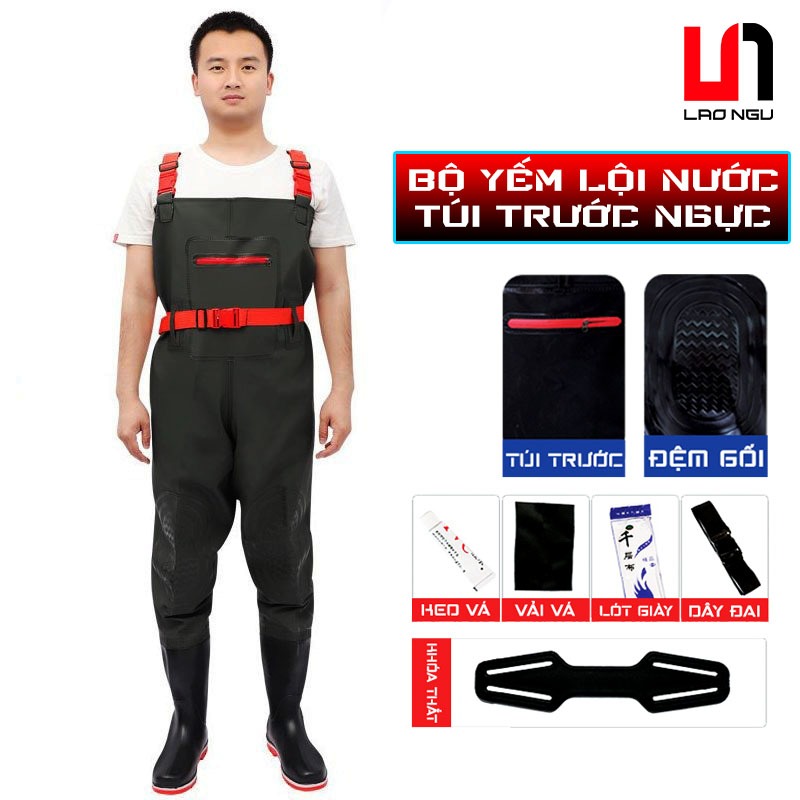 Bộ Yếm Lội Nước chống thấm tuyệt đối quần lội nước liền ủng Chuyên Dụng Bộ Yếm Lội Nước Bộ Yếm Lội Nước chống thấm tuyệt đối quần lội nước liền ủng Chuyên Dụng Bộ Yếm Lội Nước