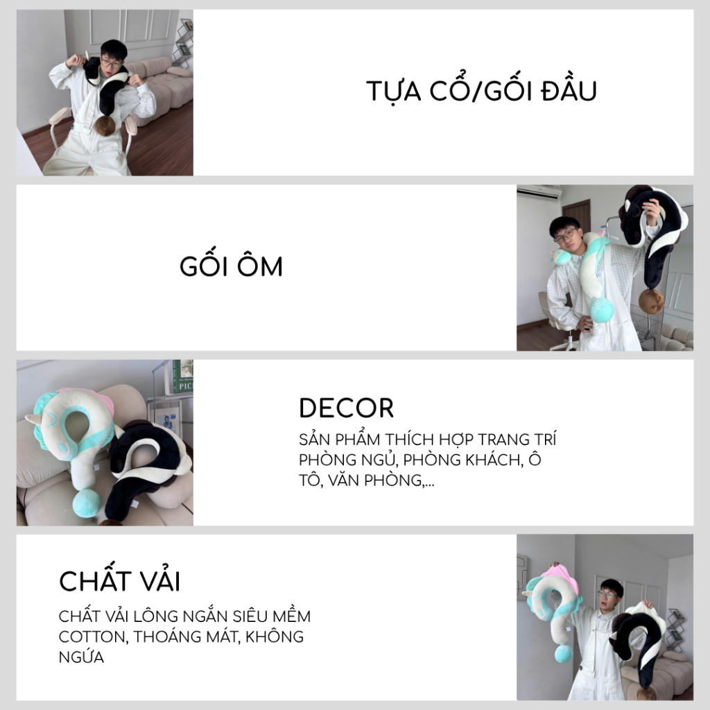 Gối Kê Cổ Tựa Đầu "?" Ngọ Phiên Bản Premium Chất Vải Nhung Mềm Mại Dùng Thư Giãn, Decor, Quà Tặng, Du Lịch Gối Kê Cổ Tựa Đầu "?" Ngọ Phiên Bản Premium Chất Vải Nhung Mềm Mại Dùng Thư Giãn, Decor, Quà Tặng, Du Lịch