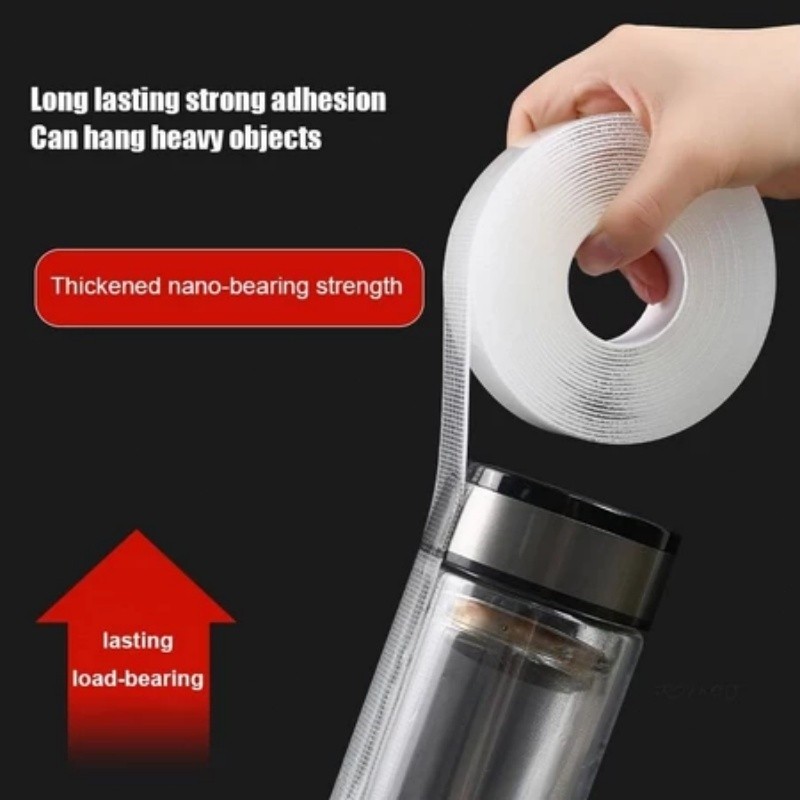 COD🔮🔮Băng keo hai mặt Nano lưới dày 1 mm, Vật liệu Acrylic Nano, có thể giặt được, tái sử dụng, tự dính COD🔮🔮Băng keo hai mặt Nano lưới dày 1 mm, Vật liệu Acrylic Nano, có thể giặt được, tái sử dụng, tự dính