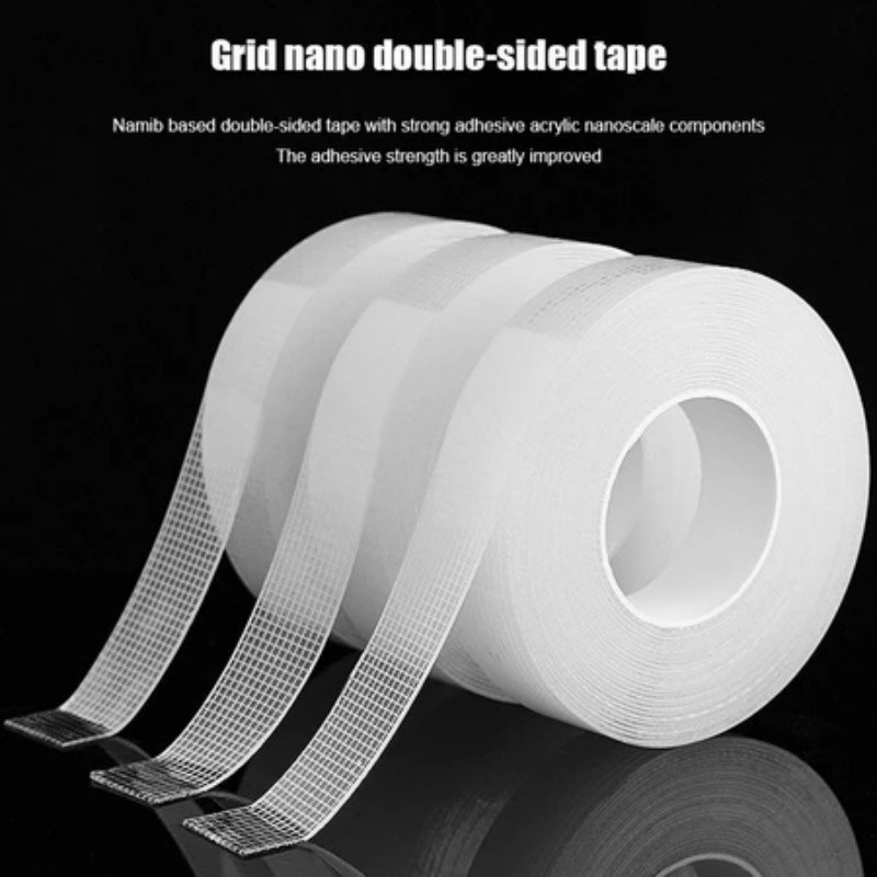 COD🔮🔮Băng keo hai mặt Nano lưới dày 1 mm, Vật liệu Acrylic Nano, có thể giặt được, tái sử dụng, tự dính COD🔮🔮Băng keo hai mặt Nano lưới dày 1 mm, Vật liệu Acrylic Nano, có thể giặt được, tái sử dụng, tự dính