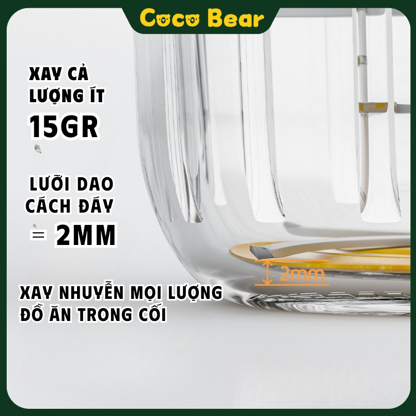 Máy Xay Coco Bear 8 Lưỡi Bản Mới, Cối Có Tay Cầm, Xay Đồ Ăn Dặm, Thịt, Cháo, Rau Củ Cho Bé Máy Xay Coco Bear 8 Lưỡi Bản Mới, Cối Có Tay Cầm, Xay Đồ Ăn Dặm, Thịt, Cháo, Rau Củ Cho Bé